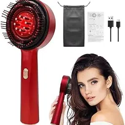 Premium Head Scalp Electric Massager 2 IN 1 Hair Oil Applicator Comb, Head & Scalp Massaging Brush, IPX7 Waterproof,Portable Deep Massager For Hair, Massager Machine (Red)-image-68