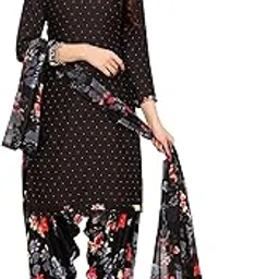 yashika Women's Printed Dress Material - Unstitched Crepe Fabric Kurti, Pants & Dupatta Set-picture-29