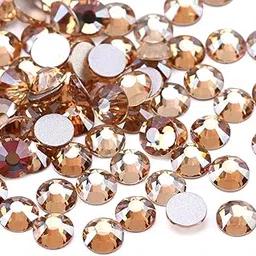 Kundan Stones Beads Flat Back Glue On Rhinestones for Jewellery Making & Embroidery in Crystal Kundan Beads for Art & Craft, DIY Work 3mm, 7000Pcs (Light Gold)-image-76
