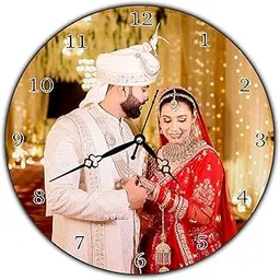 generic Customized/Personalized Wall Clock with Photo | Wooden Analog Wall Clock for Home,Office, Ideal Gift for Husband,Wife,Couple,Engagement,Birthday,Anniversary,Family Photo Frame(8 Inch X 8 Inch)-picture-51