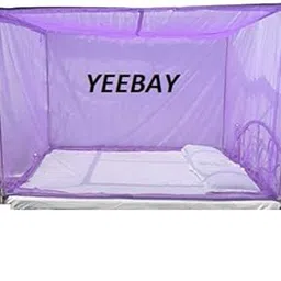 Yeebay Rectangular Shape Soft Mosquito Net (Macchardani) for Single & King Size Bed | Foldable Lightweight Mosquito Netting Protection for Baby / Adults(4X6.5 FT, Purple)-picture-10