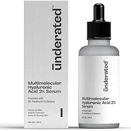 UNDERATED Multimolecular Hyaluronic Acid Serum powered by DL panthanol and gotu cola extract for Glow and Plump up skin with intense hydration | 30mL-image-40