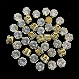 EmbroideryMaterial Silver Rainbow Crystal Rhinestones in Crown Prong Setting for Jewellery Making, Embroidery, Craft, Fabric, Chain etc (Round Shape, 7MM, 50 Pieces)-picture-28