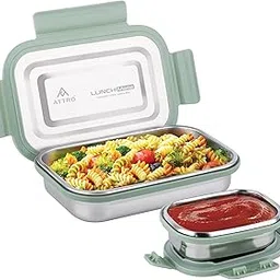 Attro Lunchmate Stainless Steel Airtight Leak-Proof Lunch Box for Office, School, Picnic, 800 Ml - Green-picture-32