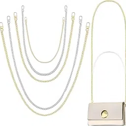 Flavizo 5 Pcs Purse Chain Replacement Straps for Bags Wallet Sling Bag Chain Strap Only Adjustable Shoulder Belt, Gold Silver Metal Bag Straps for Sling Bag Handbag Crossbody - 5 Sizes-image-30