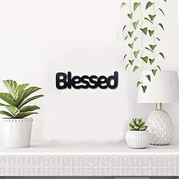 Sehaz Artworks Cutout Blessed Plaque Sign - Black Wooden Plaque Wall Hangings Home Room & Wall Decor Wall Art-picture-26
