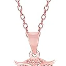 925 Silver Rose Gold Blue Hoot Pendant with Link Chain | Gifts for Girlfriend,Pendant to Gift Women & Girls | With Certificate of Authenticity and 925 Stamp | 6 Month Warranty*-image-57