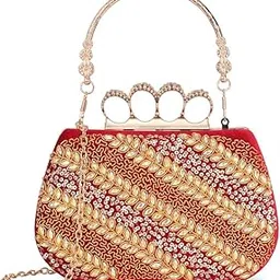 tooba Women's Handicraft Beautiful Bling Box Clutch Bag for Wedding, Banquet, Gift Family, & Friends-picture-26