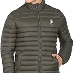 u.s. polo assn. Men Nylon Standard Length Solid High Neck Quilted Jacket-picture-26