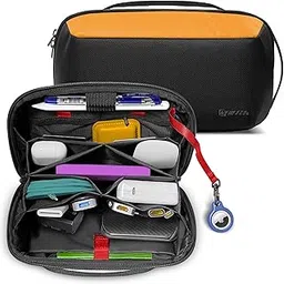 AirCase Multipurpose Toiletry Kit, Travel Organizer with Multiple Compartments, Mesh Pockets, Dual Handle, Zipper Closure & Water-Resistant Nylon Pouch for Makeup,Shaving, Gadgets,Accessories(Yellow)-picture-39