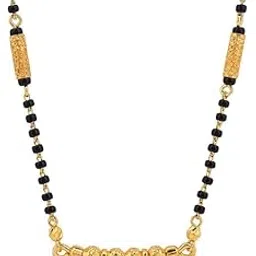 maira 1gm Micron 18K Gold Plated Hypoallergenic Black Beads Kala Mani 925 Sterling Silver Mangalsutra |Tanmaniya| Chandi Necklace Jewellery | Pure Silver Gift for Women-picture-36