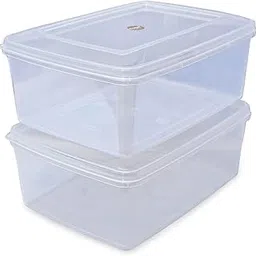 Chetan Rectangle Plastic Storage Boxes, Transparent Containers, Medium Boxes With Lock System for Jewellery/Medicines/Stationery/Cosmetics/Accessoriesand More (LXBXH- 26 x 18.5 x 10 cm)- Pack of 2-image-4