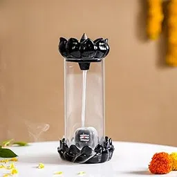 Nestasia Shivling Incense Holder | Backflow Smoke Fountain Design & Comes with 1 Pack of Incense Cones | Perfect for Home Decor, Meditation and Gifting, Black, Transparent, Religious-picture-21