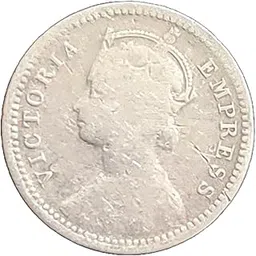 1893 Silver 1/4 Rupee Victoria Empress British India Coin-picture-33