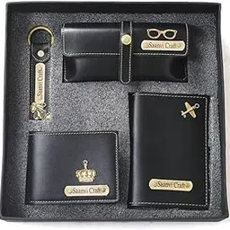 custom Your Name Leather Unisex Customized Passport Holder and Men's Wallet with Key Chain, Gifts, Personalized Gifts, Personalized Accessories, Passport Wallets & Covers (Black)-picture-15