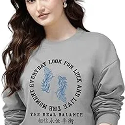 ausk Womens's Fleece Oversized Printed Sweatshirt-picture-15