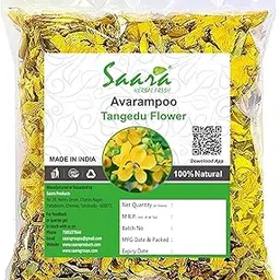 SAARA Herbal Fresh Dried Avarampoo Flower | Dry Avarampoo | Senna Auriculata | Tanner's Cassia | Tangedu For Herbal Tea, Skin Hair Care And More (Pack Of 1 X 50G) No Added Color, 50 Gram-picture-32