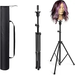 Artifice 140 CM Adjustable Mannequin Head Tripod Stand Salon Hair Hairdressing Training Display Stand Holder Dummy Wig Head Tools Accessories Pack of 1-picture-46