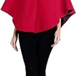 excent Womens Woollen Poncho with Faux Fur Collar | Warm Winter Wear Cape Coat | Stylish Ladies Poncho for winter-picture-11