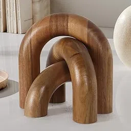 WUDORY Pack of 3 Wooden Arch Decor Wooden Coffee Table Decor Aesthetic Bookshelf Decoration Desk Decor Objects Natural Modern Home Decor Boho Decor for Living Room Entrance Small Medium Large-picture-35