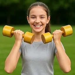 Wooden Dumbbells for PT, Warm-Up & Exercise – 300g Premium Wooden Dumbbells for Kids, Girls & Boys | Ideal for School Physical Training, Yoga, Fitness & Aerobics (Brown, 1 Pair)-picture-17