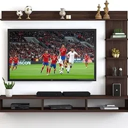 DecoreSany 48 inch MDF C Shaped Wall Mounted TV Unit, Floating Cabinet for Wall for Living Room/Kid's Room/Bedroom Suitable for Upto 48 inches Smart tv (C Style Cabinet, Dark Wenge)-picture-30