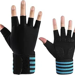 HHADEK Gym Gloves for Men and Women, Weightlifting Gloves with Padded Palm, Fingerless Design for Maximum Grip, Bodybuilding & Fitness Training, Wrist Support Straps for Injury Prevention (Blue, L)-picture-32