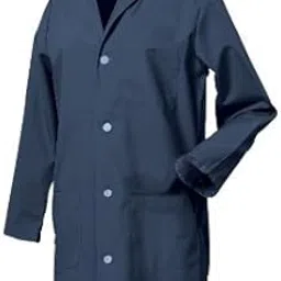 worklon 431M Polyester/Cotton Unisex Lab Coat with Button Front Closure, Medium, Navy Blue-picture-30