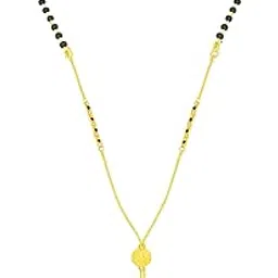 Traditional Gold-Plated Black Beads Mangalsutra Necklace for Women | Elegant Lightweight South Indian mangalsutra for women stylish | 18-Inch Chain with S-Hook Clasp-image-49