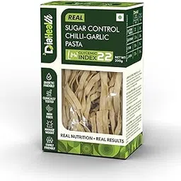 Diahealth Diabetic Care Chilli-Garlic Pasta (Fettuccine), 200 Gms, 1 Pack, Low Glycemix Index (22) & High Protein/Serv, Taste Just Like Regular Pasta, Low Carb, Pre-Biotic High Fibre, For Diabetics-picture-68