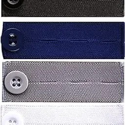 detii 4pcs Premium Button Extender for Pants, Pants Extender for Maternity,Buttons Extender for Men Women, Waistband Extenders Jean,Waist Extenders Black,Pants Button Extender White (Elastic)-picture-42