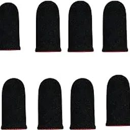 UNIQUE GOODS HAVEN Gaming Finger Sleeves, Sweat-Resistant Mobile Touch Screen Thumb Covers, Black and Red – Enhance Gameplay Precision (Pack 6)-image-4