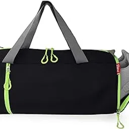 sfane Gym Bags for Men with Separate Shoe Compartment Sports Gym Bags for Women Unisex Duffle Bags for Gym for Carry & Travel Adjustable Duffel Bags Sports Bag - Black & Neon-picture-40