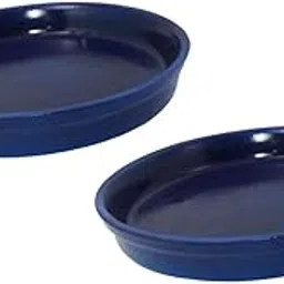 Lasaki Round Ceramic Trays (Plates Saucers) for Pots, planters, Flower, Succulent(Set of 2,Blue,6 inch) R6(Plants not Included)-picture-31