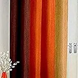 Polyester Solid Grommet Light-filtering Curtain, 4 X 7, Orange, Pack of 1-picture-32