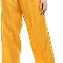 Monis Boutique House Women's Yellow Rayon Palazzo with White Dot Lace | Ethnic & Casual Wear | Flared Fit | Sizes XS to 7XL-picture-17
