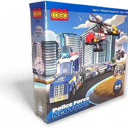 SR Police Force NeoTown 3-in-1 Helicopter Transporter Building Set – 249 Pieces | Police Truck, Helicopter & ATV | Construction Toy for Kids Ages 6 Creative Toys for Kids-picture-12