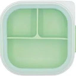 SPY KIDS® Premium Silicone Suction Baby Feeding Bowl Set with Lid | 3 Section Food Grade Bowl + Soft Spoon & Fork | BPA-Free Baby Tableware for Kids & Toddlers | Green-image-79