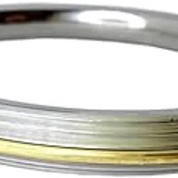 abhiswa Stainless Steel Punjabi Sikh Gents Heavy Kada Bangle Bracelet With Stylish Gold Brass Line For Men, Boys Birthday, Wedding Day Gifts Husband, Brother, Father, Friends-picture-27