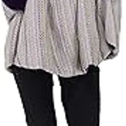 boho girl Women's Purple Passion Faux Fur Close Front 3/4 Sleeve Multicolor Wool Cape-picture-47