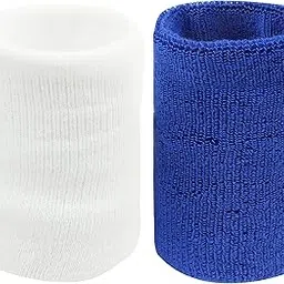 Neska Moda Unisex White and Navy Pack of 2 Cotton Wrist Band-picture-35