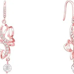 925 Silver Rose Gold Plated Shining Butterfly Earrings Pendant with Link Chain | Gifts for Women & Girls-image-4
