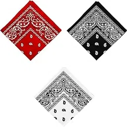 trendynest 3 Pieces Unisex Cotton Paisley Bandana Cowboy Head Scarf Head Wrap | Womens Accessories | Scarves & Wraps-picture-21