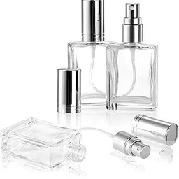 Hunky Dory 6pcs 10ml Transparent Empty Glass Pocket Bottle With Silver Metallic Spray Pump Refillable Bottle Saniztizer, Toner, Perfume, Attar, Lotion, Moisture, Oil-image-30