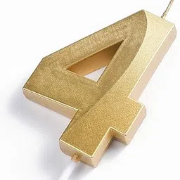 generic AR Giftzadda 4 Number Cake Topper Candle for 4th Birthday/Anniversary Party Celebrations Pack of 1 (4 No. Candle)-picture-29