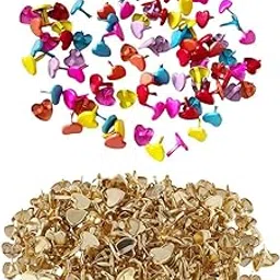 THE STYLE SUTRA 250x Love Shaped Mini Brads Handicrafts Paper Fasteners for Scrapbook School image 1