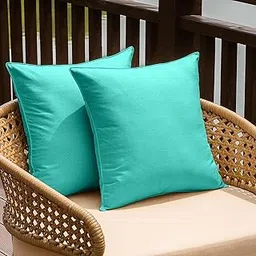 NiNi ALL Outdoor Waterproof Throw Pillow Covers Set of 2 Decorative Farmhouse Garden Pillowcase Solid Cushion Cases for Patio Tent Couch 20x20 inch Aqua Green-picture-14
