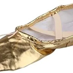 ujeavette 2xWomen Girl Gold Ballet Pointe Gymnastics Leather Dance Shoes 37-picture-33
