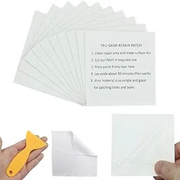 EQUIJUANCE TPU Pool Repair Kit, Clear Invisible Patches for Inflatable Pools, Boats, Air Mattresses, PVC Vinyl Toys, Heavy Duty, Waterproof, Self-Adhesive, Square, 24 Pieces-image-48