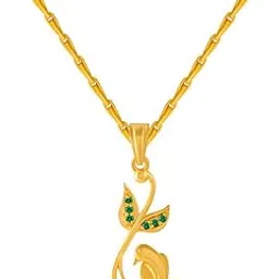 p.c. chandra jewellers 14k (585) Yellow Gold and American Diamond Pendant for Women-picture-25